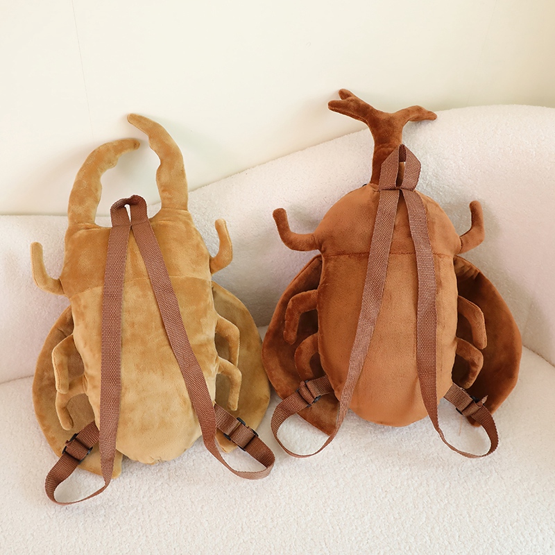 Mochilas de felpa con forma de cigarra y insecto de vaca de las tierras altas, lindas mochilas escolares esponjosas con animales, bolsas suaves Kawaii, de cumpleaños y graduación para niños