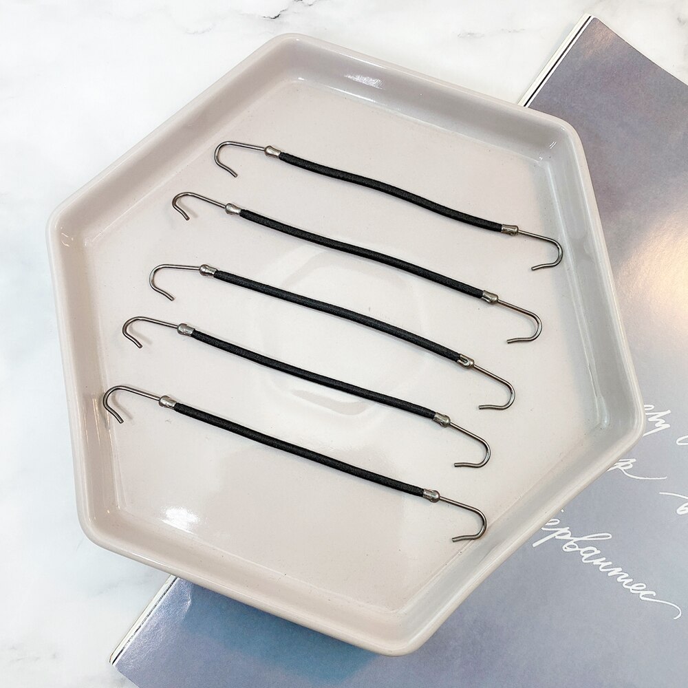 5/10 stk hestehale kroker holder bungee band gummistrikk hår tyggegummi hodeplagg styling verktøy hår tilbehør: 1 / 10 stk