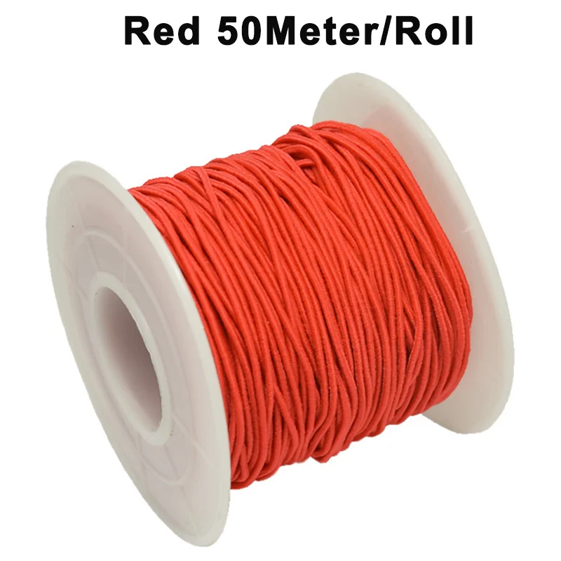 50M/rollo de cordón elástico de 1mm, cuerda elástica resistente para pulsera, cuerda elástica para pulseras, fabricación de joyería, manualidades DIY, abalorios: Plata antigua
