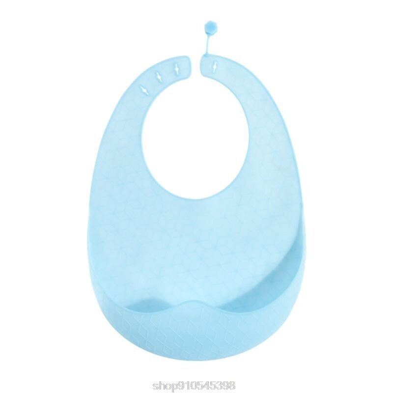 Bebê recém-nascido babadores finos à prova dwaterproof água grau alimentício silicone alimentação saliva toalha ajustável arroto panos acessório n05 20 dropshipping: Blue