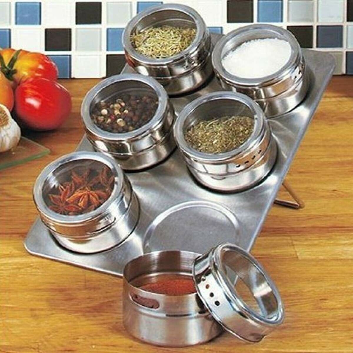 Magnetische Kruidkruik Set Met Sticker Rvs Spice Blikken Spice Opslag Container Pot Keuken Kruiderij Houder Keuken Tool