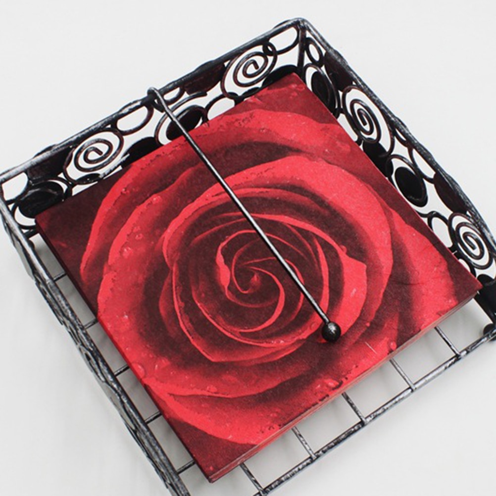 20 Sheets 33x33cm Red Rose Printing Napkin Disposable Paper Napkins Party Supplies for Valentine's Day