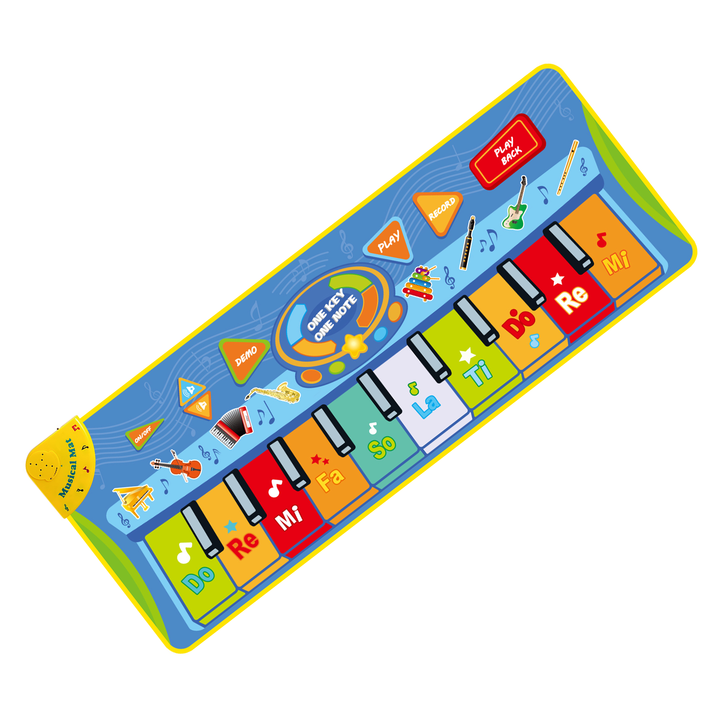Coolplay tapis de Piano Musical pour enfants en bas âge tapis de danse pour clavier de sol avec 8 sons d'animaux tapis pour bébé jouets éducatifs: WHITE