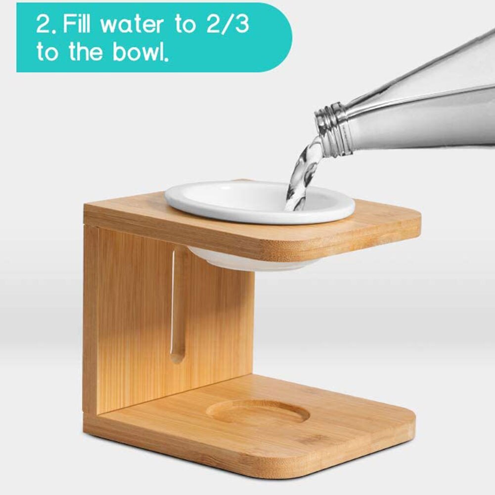 Houten wierookbrander met essentiële olie, geurende wasverbrander met kaarsenhouder, aromatherapie-aroma-ontsteker