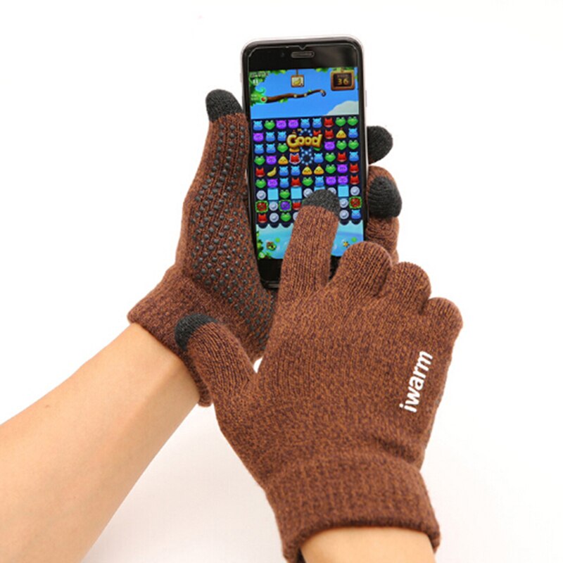 Heren gebreide skihandschoenen antislip touchscreen heren dikke warme handschoenen winter herfst heren wanten warme handschoenen