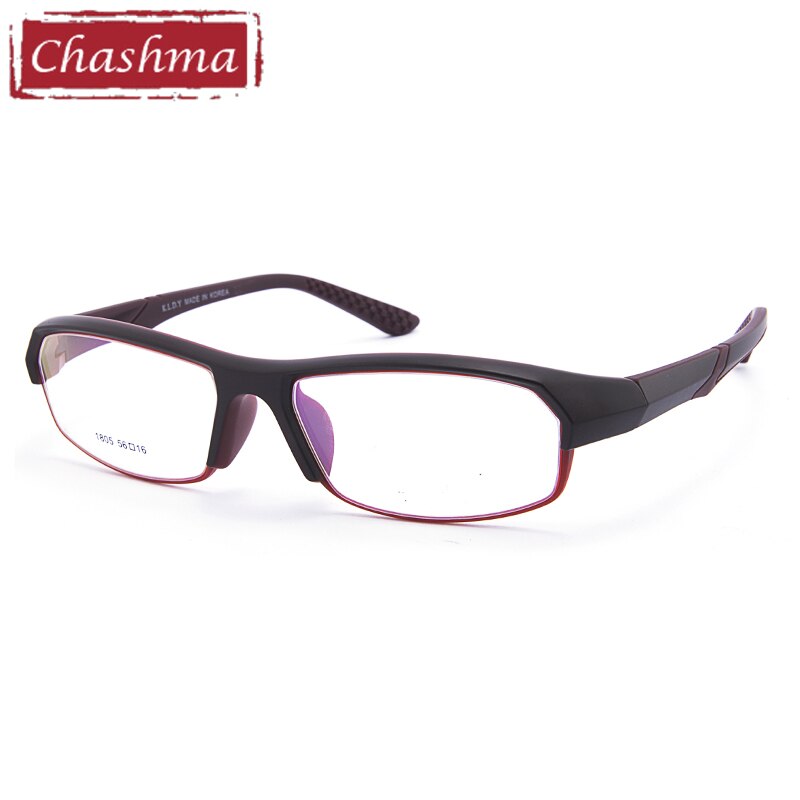 Korea Eyewear Sport Glasses frame optical frames TR90 prescription glasses lentes de hombre glases optik men frames: Wine Red
