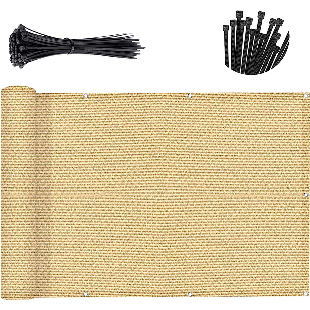 Couverture d'écran de confidentialité de balcon, écrans de jardin avec attaches de câble, tissu d'ombrage imperméable pour Patio extérieur, appartement, arrière-cour: 2 * 2,6 / Bourgogne