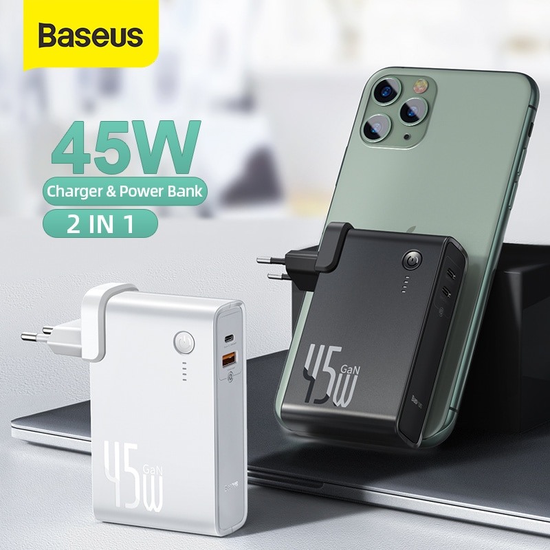 Baseus Gan Power Bank Usb Charger 10000Mah Powerbank Voor Xiaomi 45W Pd Snelle Opladen Lader Voor Iphone QC.4.0 power Bank