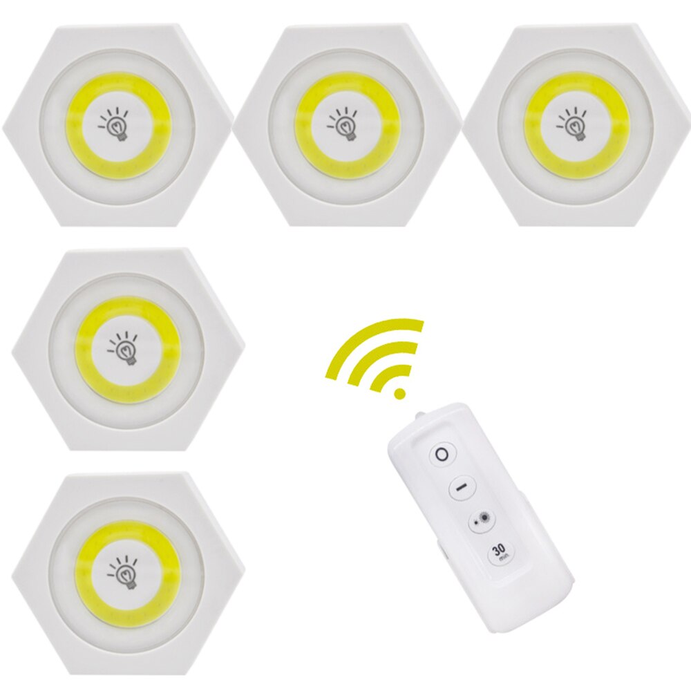 Wireless Remote Control Dimmable Night Light Decorative Kitchen Closet Staircase Aisle Bathroom Dimmable Lighting LED Lights: 01-5pcs
