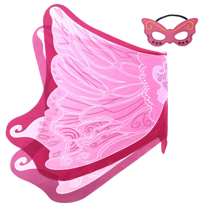 Rainbow Butterfly Wings Cape Shawl Fairy Ladies Dance Costume Adult Monarch Butterfly Cape Halloween Child Butterfly Wings: WHITE