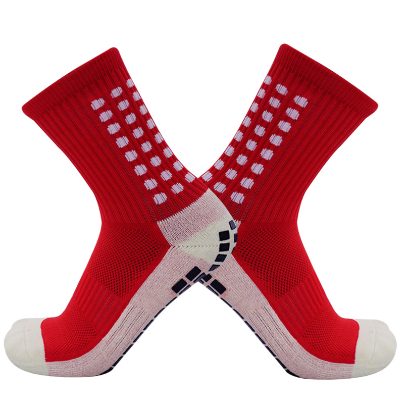 Mens Womens Heel Shield Pattern soccer Socks Sports Square Silicone Non-Slip Football Socks calcetines antideslizante futbol: WHITE