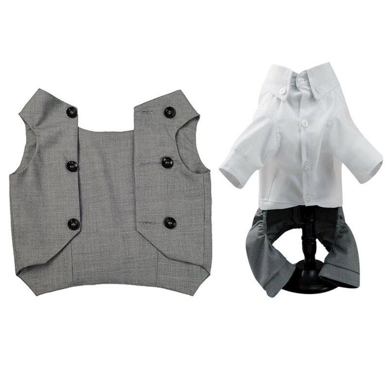 Chaleco de esmoquin para perro, traje Formal con pajarita para perros pequeños, medianos y grandes, traje de caballero para mascotas, boda, de cumpleaños