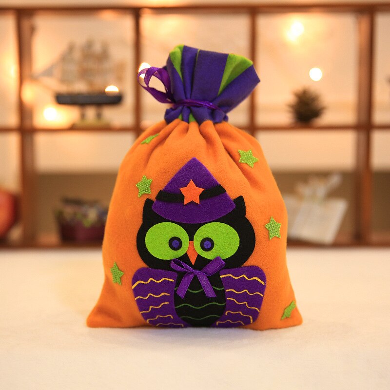 Halloween slikpose snørepose dekoration børn stofposer græskar heks barn børn indretning indpakning: B
