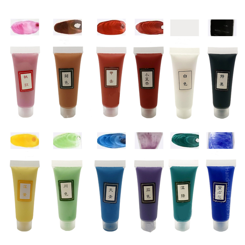 12Colors/Set Ceramic Painting Pigment Overglaze Color Pottery Clay Hand-painted Art Liquid Water-Based Paint DIY 750-850 Degrees