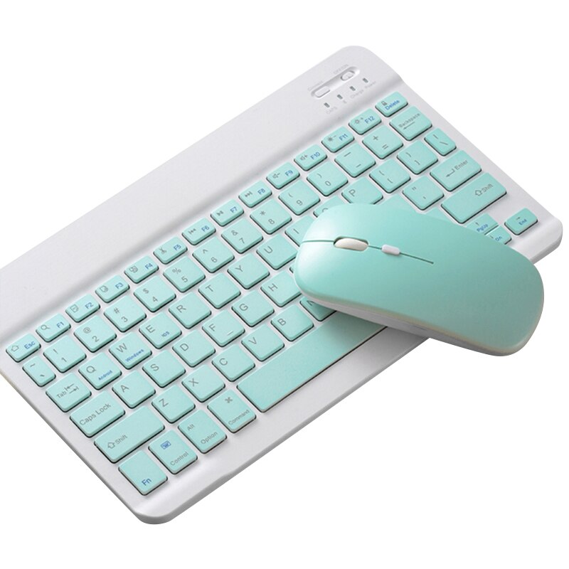 10- inch press sn draagbare tablet bluetooth toetsenbord en muis set, voor xiaomi huawei ipad toetsenbord muis: Groente