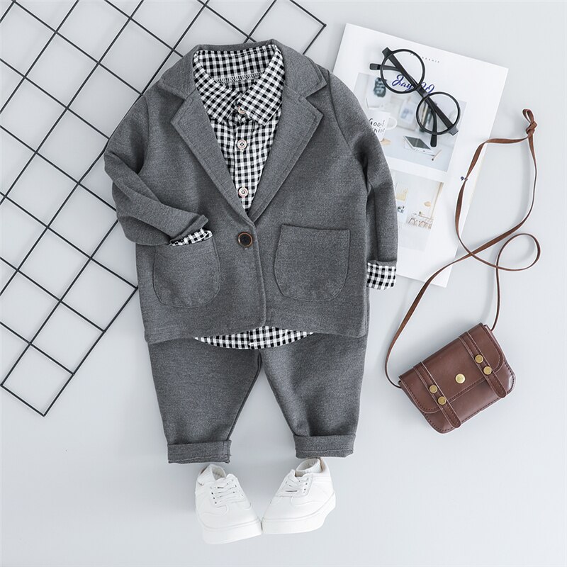 Hylkidhuose Herfst Baby Jongens Kleding Sets Peuter Baby Kleding Suits Jassen Plaid Shirt Broek Kinderen Casual Kostuum