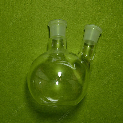 500ml 2 Neck Flat Bottom Boiling Flask,24/29 Joint,Glass Flask,lab Glassware