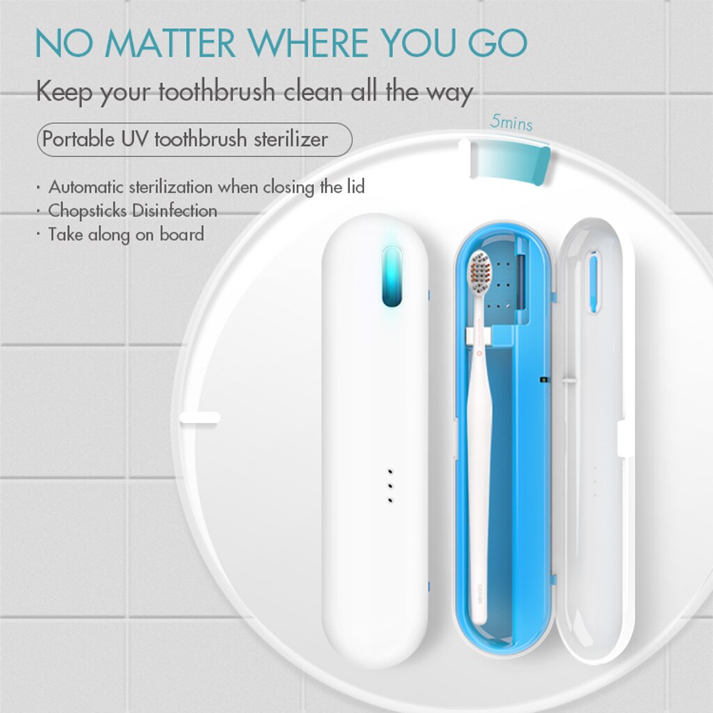 Box Ultraviolet Light Sanitizer Cleaning Tools Kids Adults Toothbrush