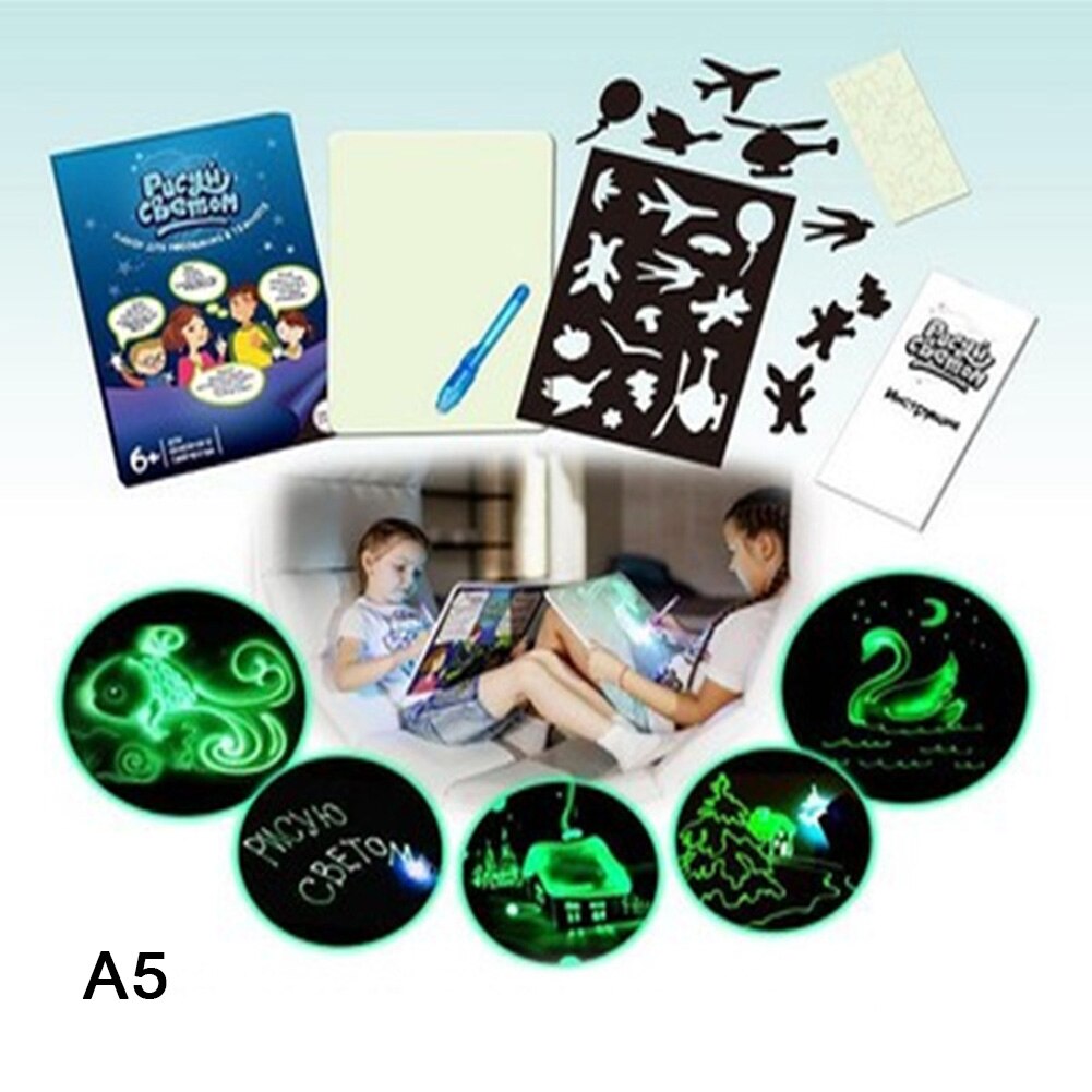 Draw with Light Developing Tablet Drawing Board Graffiti Writing for Children Kids: a5 Russian