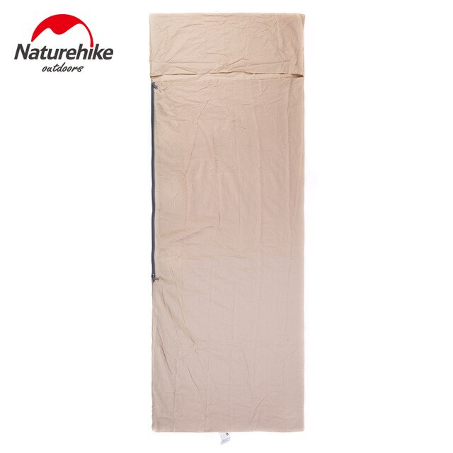 Naturehike ultralet bærbart bomuldsmateriale splejsning konvolut enkelt sovepose liner til forretningsrejser hotel: Hør -s 75 x 210cm