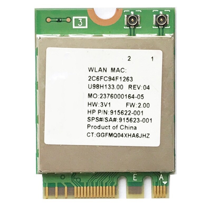 RTL8822essere Doppia Frequenza AC 433M Scheda di Rete Bluetooth 4.0 Scheda di Rete senza fili SPS: 915623-001: Default Title