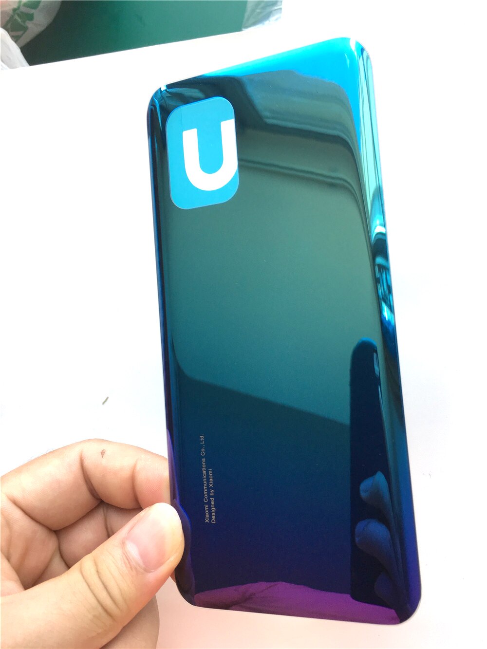 Voor Xiaomi Mi 10 Lite Batterij Cover Deur Terug Glas Mi10 Lite 5G Achter Behuizing Deur Case Batterij Cover vervangende Onderdelen: Aurora Blue