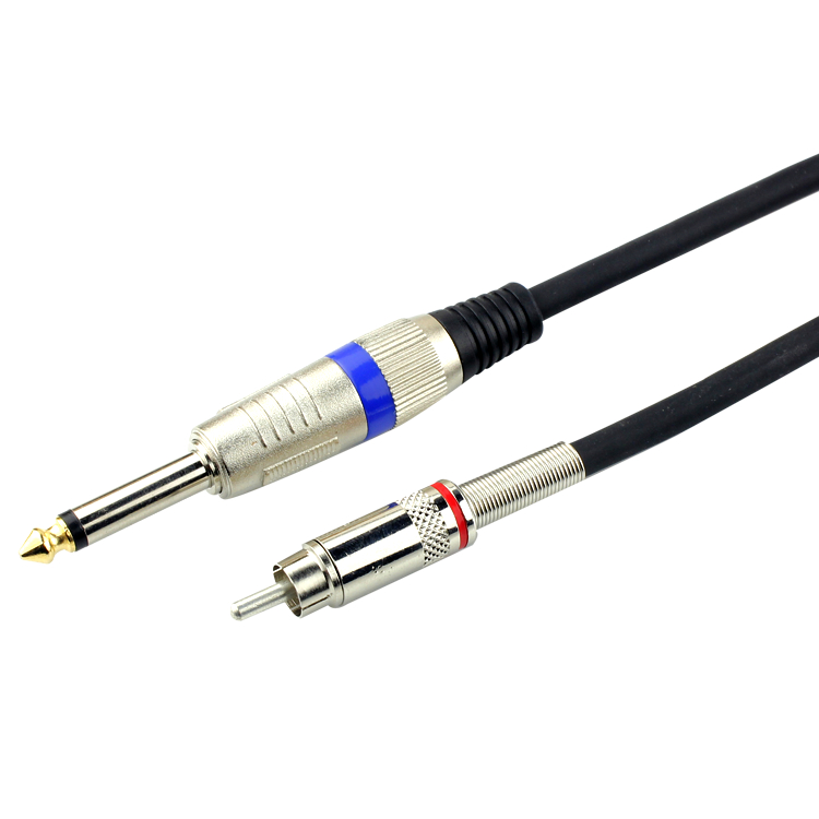J&D Dual 1/4 Inch TS Naar RCA Verbindingskabel, Vergulde Audiowave Series 2 X 6 35 Mm Mannelijk Stereo Audio Adapter Met Pvc Behuizing En Nylon Braid 7 5 Meter 3031539235