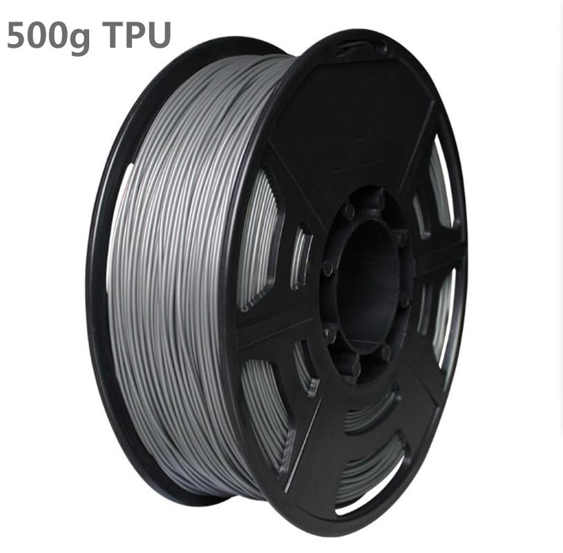 0.5KG TPU 3D Printer filament 1.75mm 500g Flex Soft Elastomer Rubber Material for 3D Printer Consumables: Silver