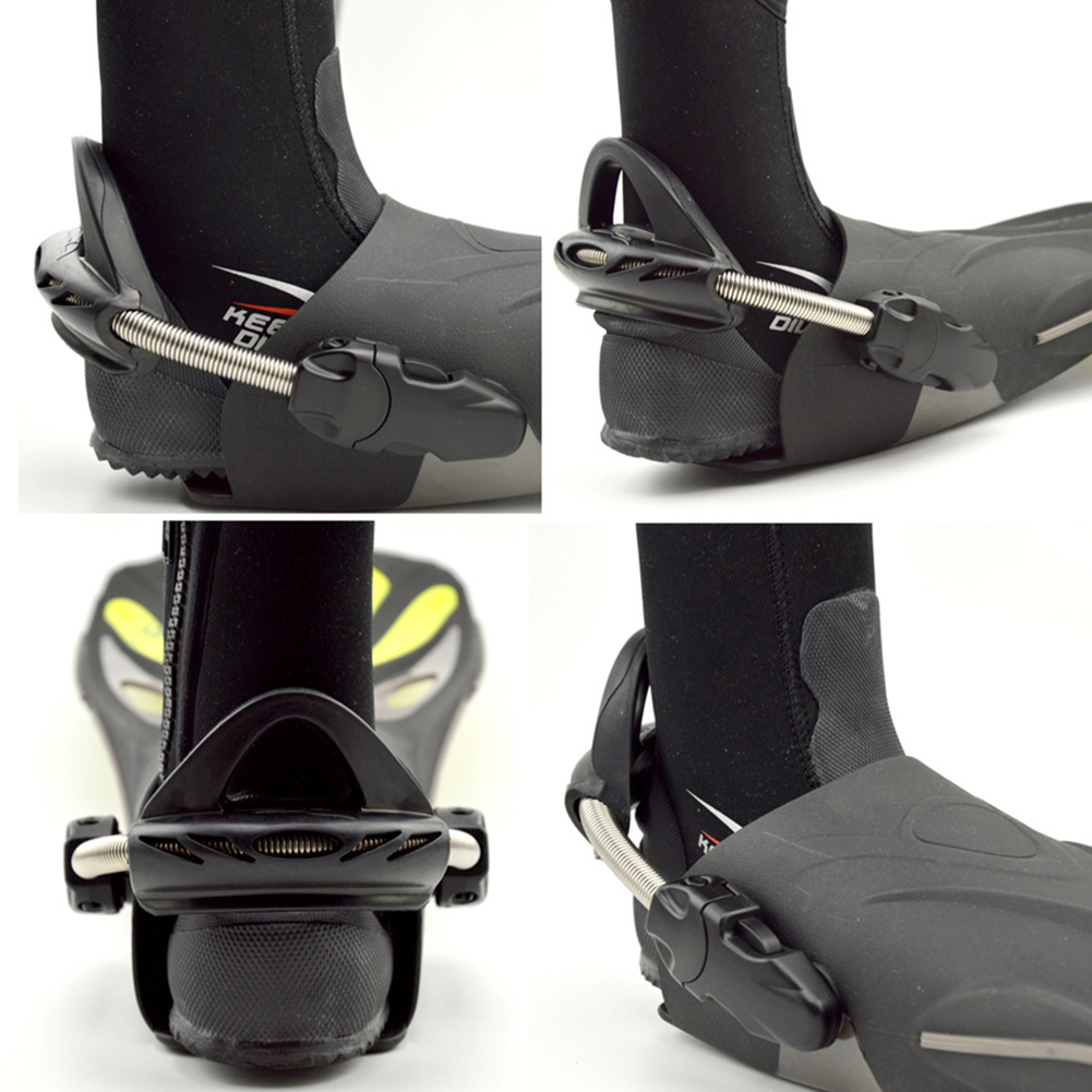 2pcs Diving Spring Fin Straps Stainless Steel Diver Heel Straps for Snorkeling Fins Diving Fin Strap with Quick Release Buckle