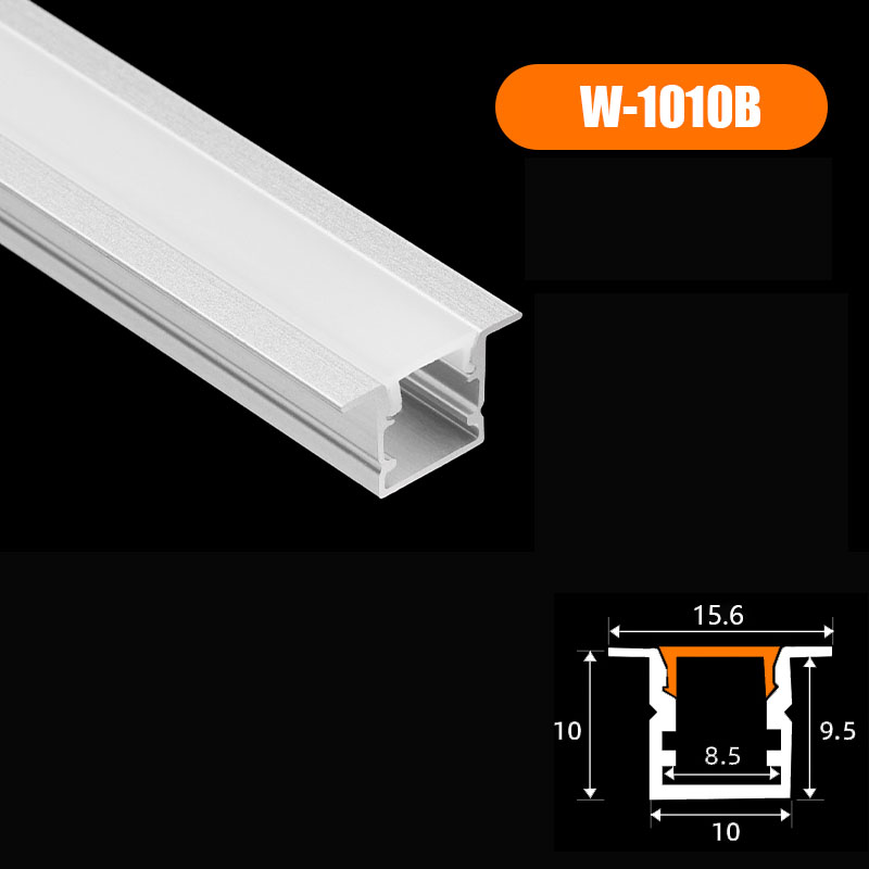 Tira de luces Led de perfil de aluminio negro/plateado, difusor de 2835 5050 canales, iluminación de línea de pared interior, barra de luz magnética para armario de cocina: YELLOW / orange