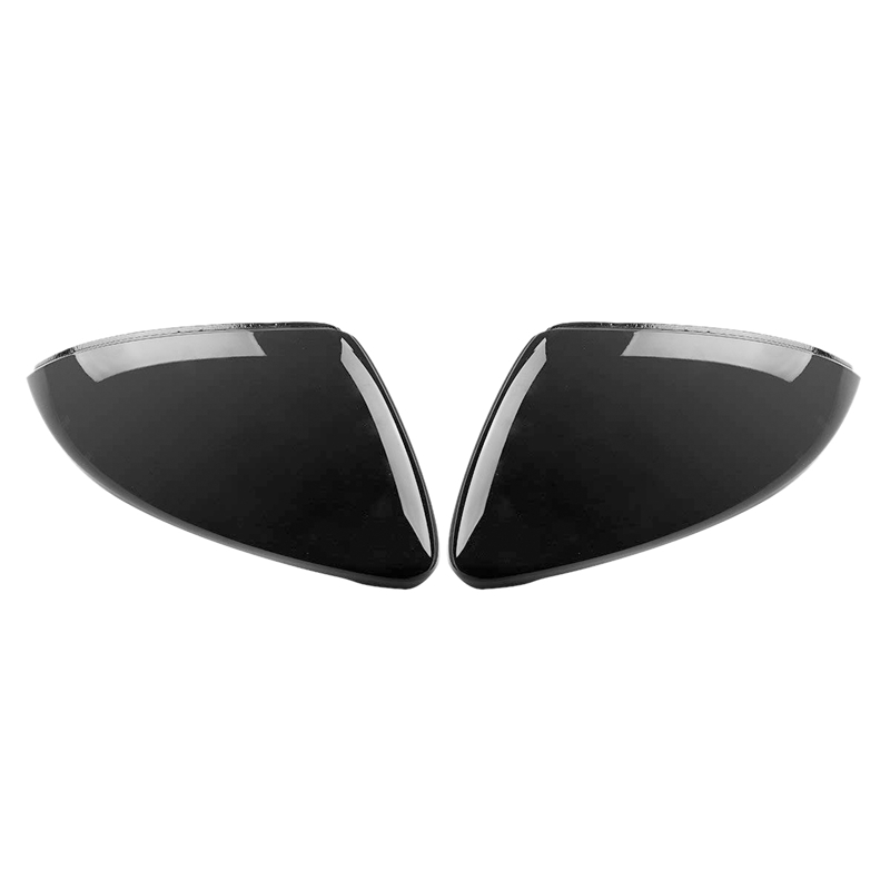 2 stuks Voor Vw Golf 7 Mk7 7.5 Gtd R Gti Touran L E-Golf Side Wing Mirror Cover caps Heldere Zwarte Achteruitkijkspiegel Case Cover 201: Default Title
