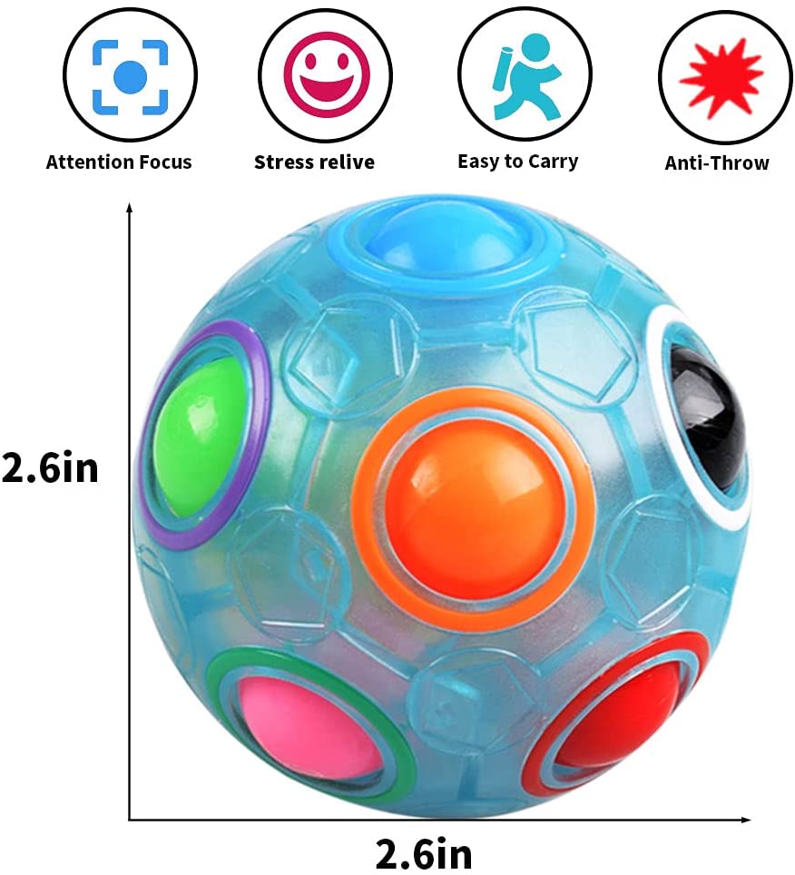 2 Pack Magic Rainbow Ball Cube Fidget Zintuiglijke Brain Teasers Spelletjes Voor Puzzel Bundel Stress Fidget Speelgoed