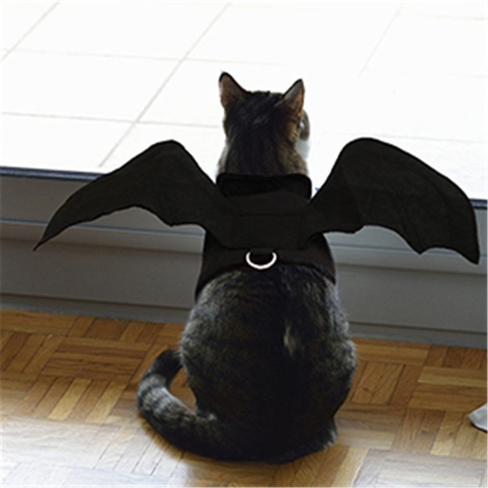 Halloween kjæledyr hund kostymer flaggermus vinger vampyr svart søt fancy kjole opp halloween kjæledyr hund katt valp kostyme