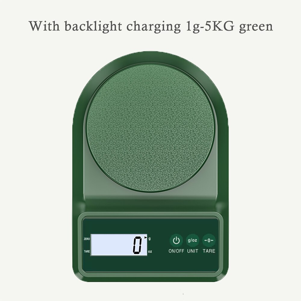Household Kitchen Electronic scale portable medicinal material electronic gram scale coffee baking 1g mini bench scale kitchen: With backlight green
