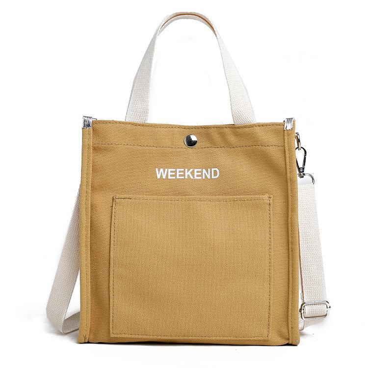 Leinwand Tote Tasche 2022 Frauen Schulter Taschen Mädchen Käufer Frühjahr Und Sommer Große Kapazität Einfarbig Buchstaben Druck Handtasche: kaqise