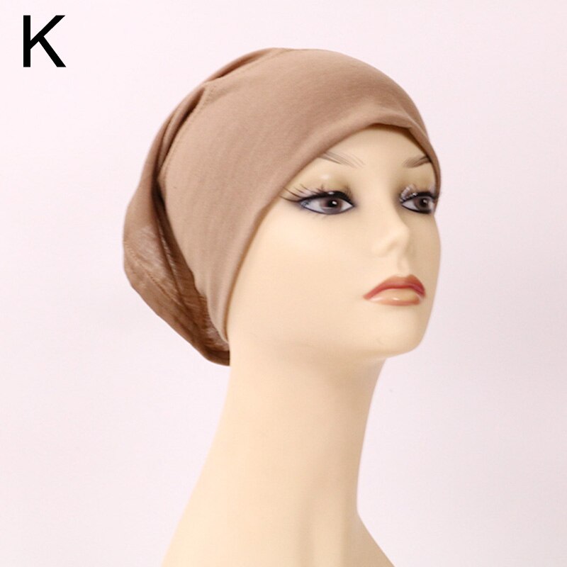 Bonnet Tube Hijab pour femmes, chapeau de chimiothérapie, couvre-tête en coton, intérieur, musulman, indien: K