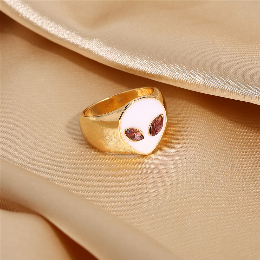 Alien ring cute rings for women female punk style jewelry hip hop jewellry