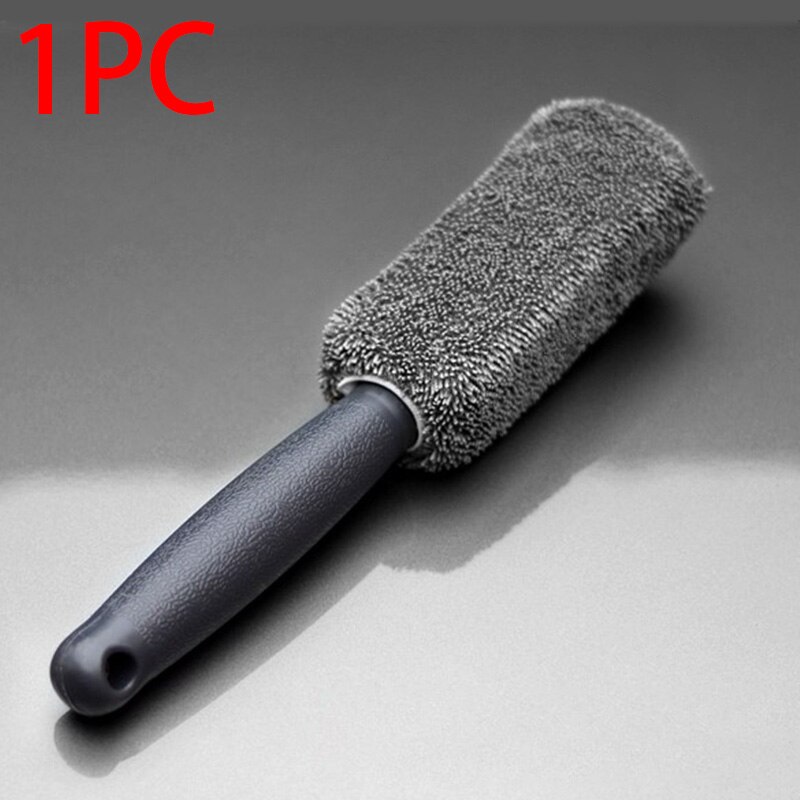 Car Detailing Wheel Wash Brush Microfiber Wheel Tire Rim Brush Car Cleaning Brush Sponge Tools Wet And Dry Auto Wash Accessories: 1pc brush