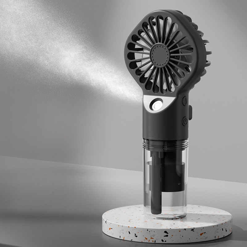 Ventilador de niebla de agua portátil, Mini ventilador de refrigeración de aire silencioso con carga USB, ventilador de pulverización de humidificación de 4 velocidades para el hogar y la Oficina: Rojo