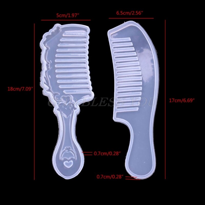 2 former kam 3d transparent epoxiharts diy mögel för diy kam gjutning silikon form konst hantverk gör handgjorda kam