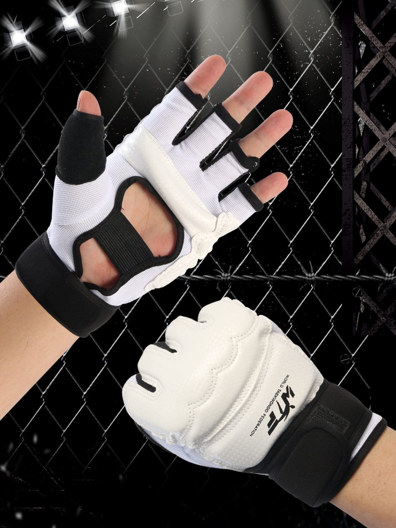 Hochwertige Kickbox-Handschuhe, MMA-Handschuhe, Muay Thai, Training, Boxer, Kampfausrüstung, Halbhandschuhe, PU-Leder, schwarze Boxausrüstung