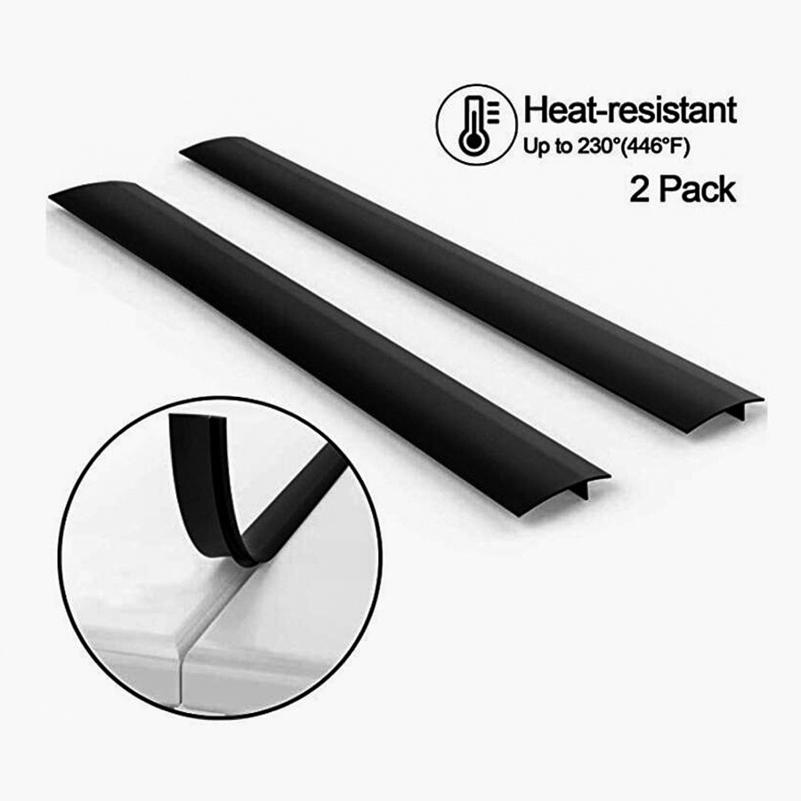 Kitchen Silicone Stove Counter Gap Cover Set of 2 Heat Resistant Stove Gap Fillers Oil and Grease Proof Sealing Strip Stove-top