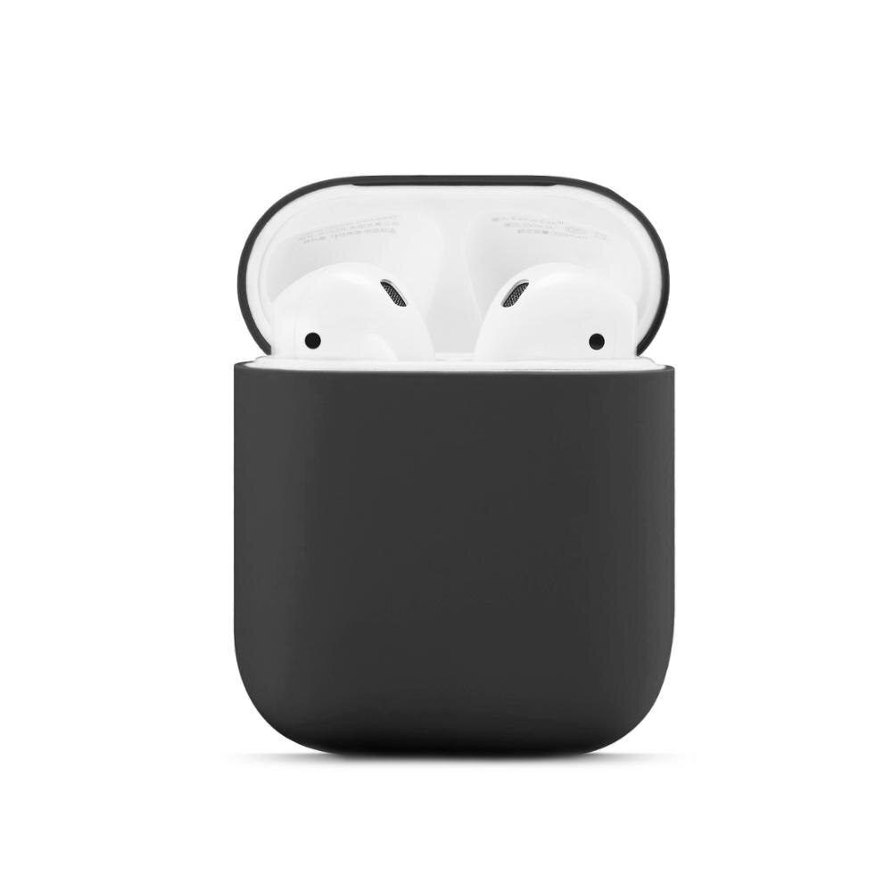 Dla Airpods 1/2 miękkie silikonowe słuchawki pokrywa Air Pods Case Earpods akcesoria zestaw słuchawkowy rękaw ochronny Apple Airpods 2 Case: Black