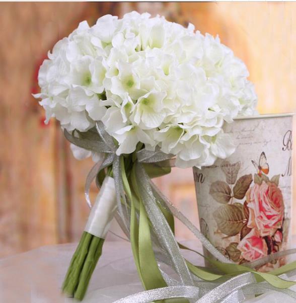 Avioliitto häät hortensia kimppu morsiamen ulompi hääkukkia rintakoruja kimppu mariage: Valkoinen
