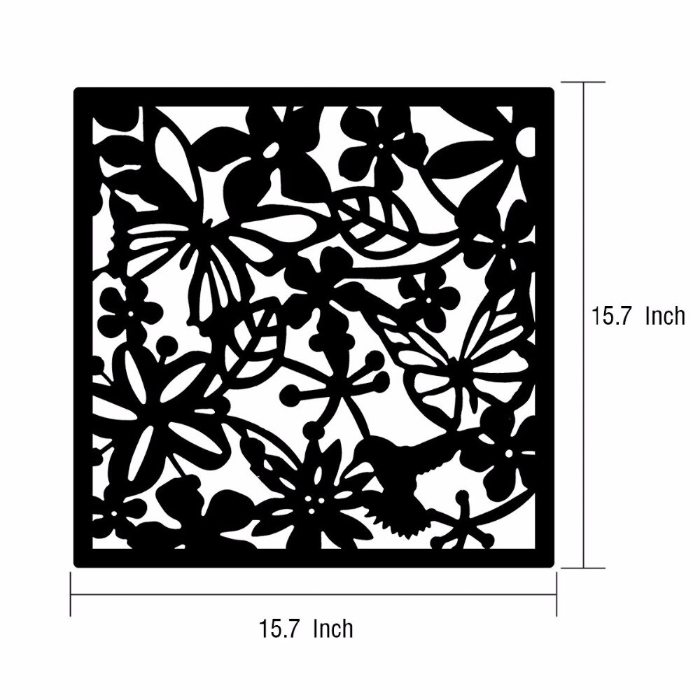 12 stk værelse sikkerhed pvc panel skærm fugl blomst levende, spisestue, studie, stue, hotel og bar dekoration 15.7 " x15.7 " x0.032 "
