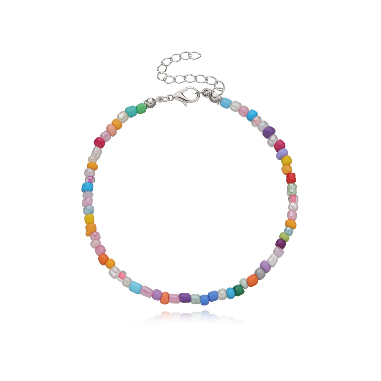 Tobillera Bohemia con cuentas de arroz para mujer, pulsera de tobillo hecha a mano, cadena de cuentas en el pie, joyería de verano: 1