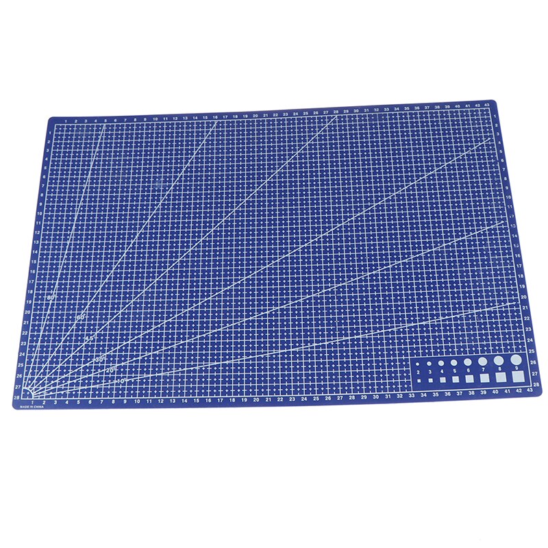 1 stk  a3 pvc rektangulær plast 45cm x30cm a3 skæreplade skæremåtte gitter line værktøj