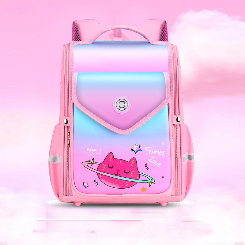 Primary Students School Bags Children School Bags Ultra-light Schoolbags For Boys And Girls Space Bag: Blue