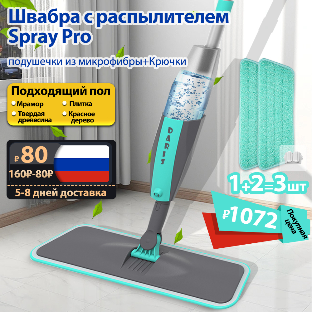 Magic Floor Cleaning Veegmachine Bezems Met Microfiber Pads 360 ° Rotatie Platte Spuiten Vloer Mop Bezem Voor Schoonmaken Thuis Spin mop
