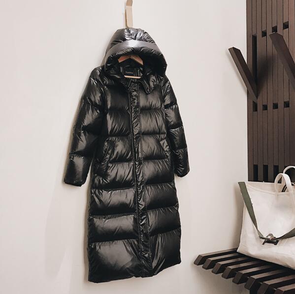Winterjas dames lang dons parka jas losse dikke warme capuchon eendendonsjas dames casual plus size overjas: Zwart / Xxl